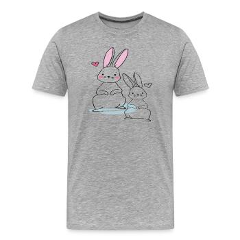 Osterhasen - Männer Premium Bio T-Shirt - Grau meliert - Vorne - Damien (186cm)