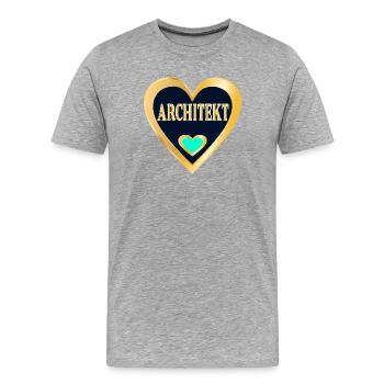 ARCHITEKTUR BERUF STUDIUM ARCHITEKT - Männer Premium Bio T-Shirt - Grau meliert - Vorne - Damien (186cm)