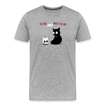 Schroedinger's Poetic Cat - Männer Premium Bio T-Shirt - Grau meliert - Vorne - Damien (186cm)