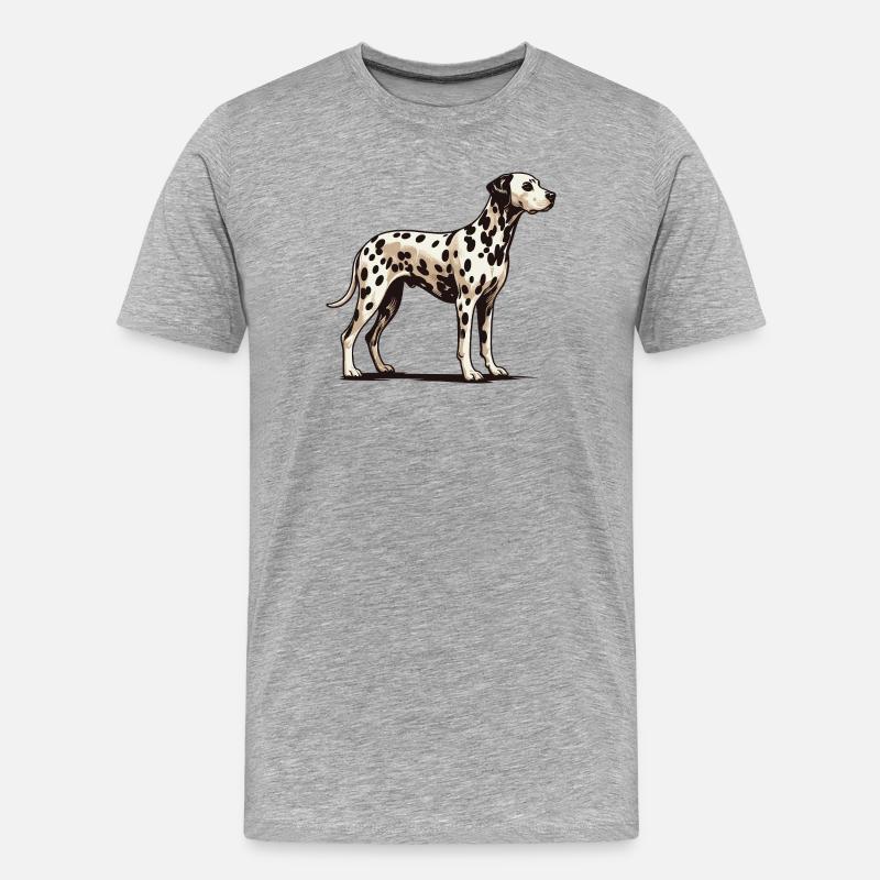 Dalmatiner - Männer Premium Bio T-Shirt - Grau meliert