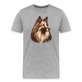 Groenendael - T-shirt bio Premium Homme - gris chiné - Devant - Damien (186cm)