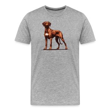 Rhodésian Ridgeback - T-shirt bio Premium Homme - gris chiné - Devant - Damien (186cm)