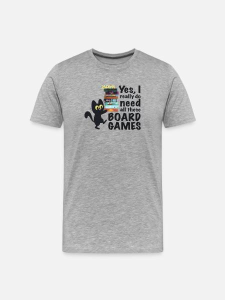 Board Game Funny Saying Cat - Men's Premium Organic T-Shirt - heather grey