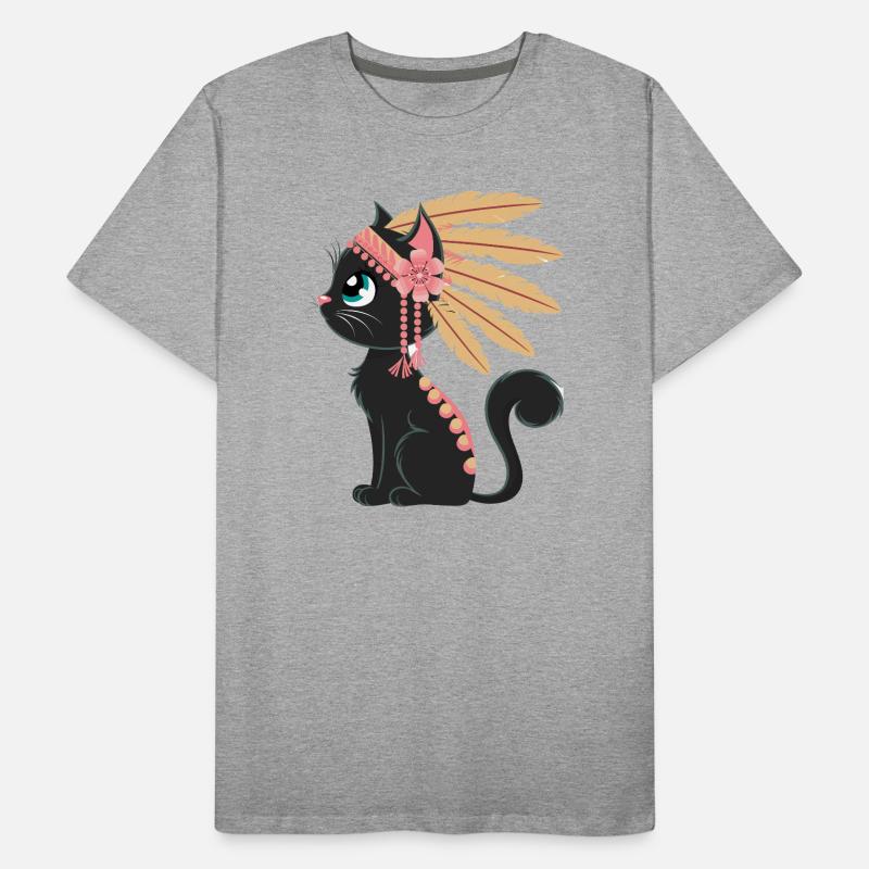 Boho Plume Chat T-shirt bio Premium Homme