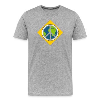 Peace and Love - Men's Premium Organic T-Shirt - heather grey - Front - Damien (186cm)