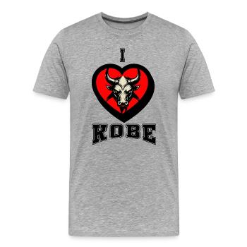 J’adore Kobe - T-shirt bio Premium Homme - gris chiné - Devant - Damien (186cm)