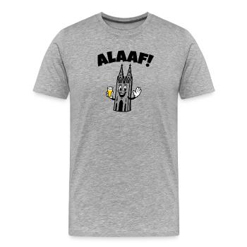 Alaaf Kolner Dom - Männer Premium Bio T-Shirt - Grau meliert - Vorne - Damien (186cm)