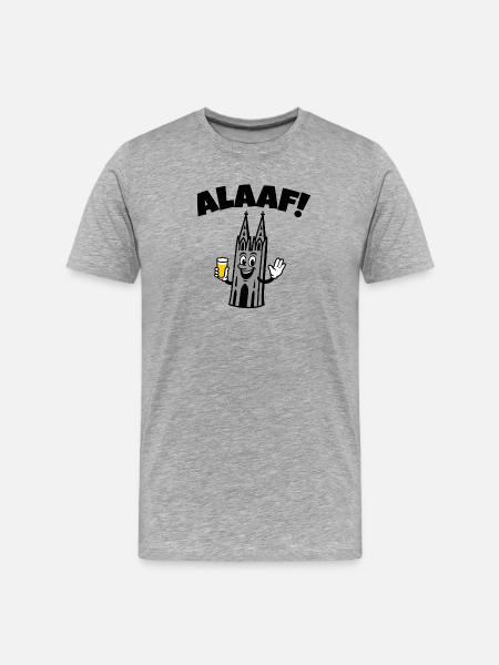 Alaaf Kolner Dom - Männer Premium Bio T-Shirt - Grau meliert