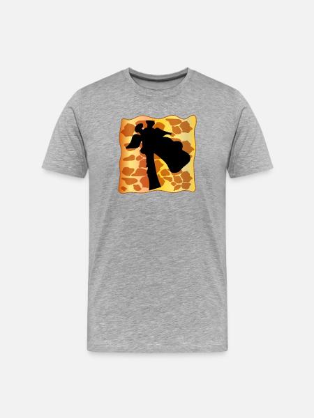 GIRAFFE RAFF PATTERN - Men's Premium Organic T-Shirt - heather grey