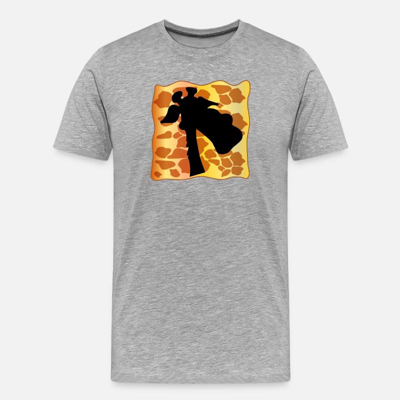 GIRAFFE RAFF PATTERN - Men's Premium Organic T-Shirt - heather grey