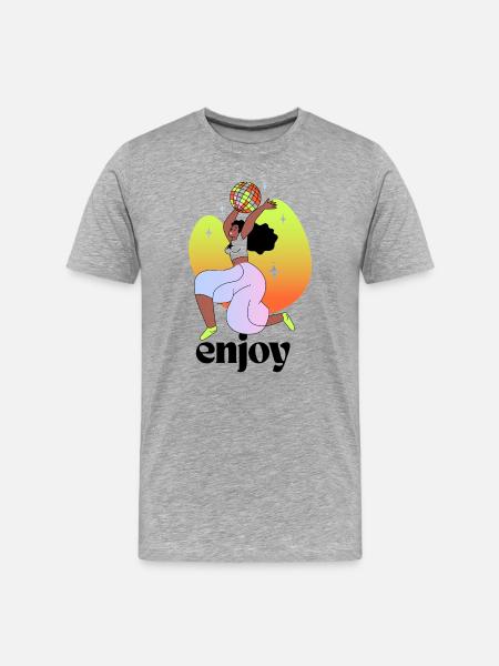Joyful Disco Vibes Illustration - Men's Premium Organic T-Shirt - heather grey