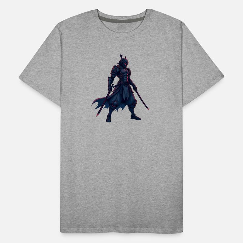 Cyber Samurai Krieger Illustration Männer Premium Bio T-Shirt