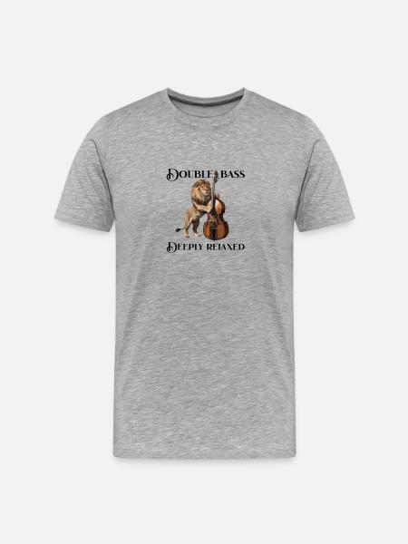 Double Bass Deeply Relaxed Lion Music - Men's Premium Organic T-Shirt - heather grey
