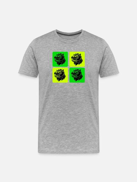 Hippo with sunglasses - Men's Premium Organic T-Shirt - heather grey