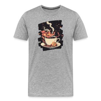 Coffee Coffee Coffee Lovers - Men's Premium Organic T-Shirt - heather grey - Front - Damien (186cm)