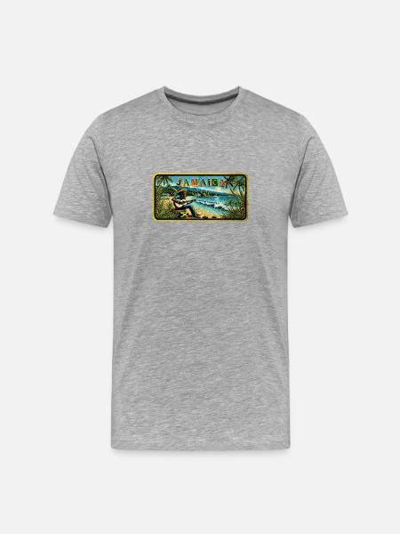 Jamaica Reggae Vibes - Men's Premium Organic T-Shirt - heather grey