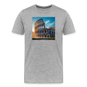 Colisée - T-shirt bio Premium Homme - gris chiné - Devant - Damien (186cm)