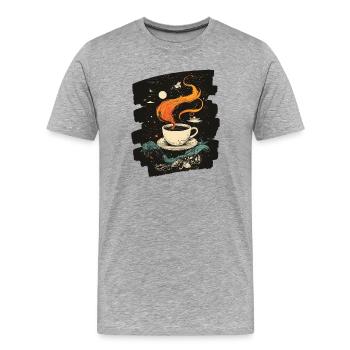 Coffee Coffee Coffee Lovers - Men's Premium Organic T-Shirt - heather grey - Front - Damien (186cm)