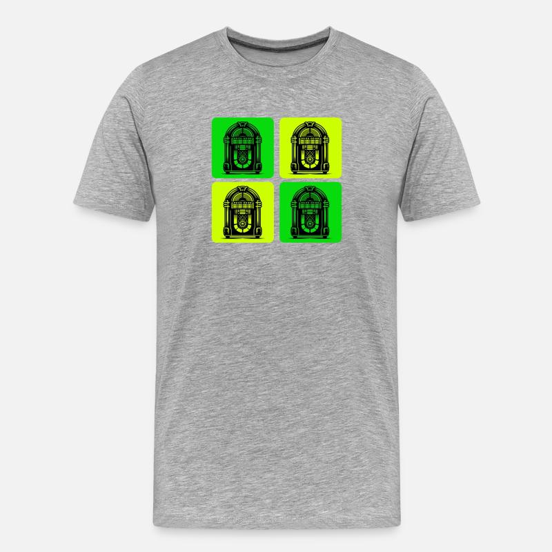 Retro Jukebox Style - Männer Premium Bio T-Shirt - Grau meliert