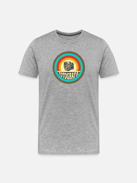 Retro Fotografia Camera - Men's Premium Organic T-Shirt - heather grey