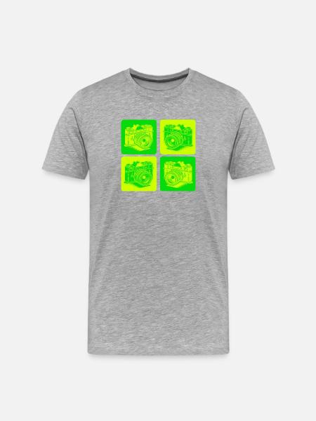 Camera – Pop Art Photography Camera - Men's Premium Organic T-Shirt - heather grey