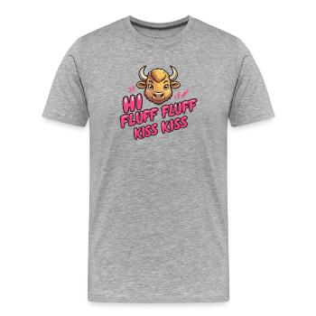 Bison - Männer Premium Bio T-Shirt - Grau meliert - Vorne - Damien (186cm)