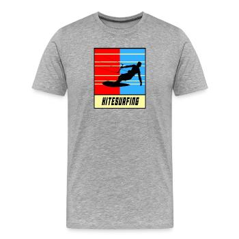 Kitesurf Sport Design - T-shirt bio Premium Homme - gris chiné - Devant - Damien (186cm)