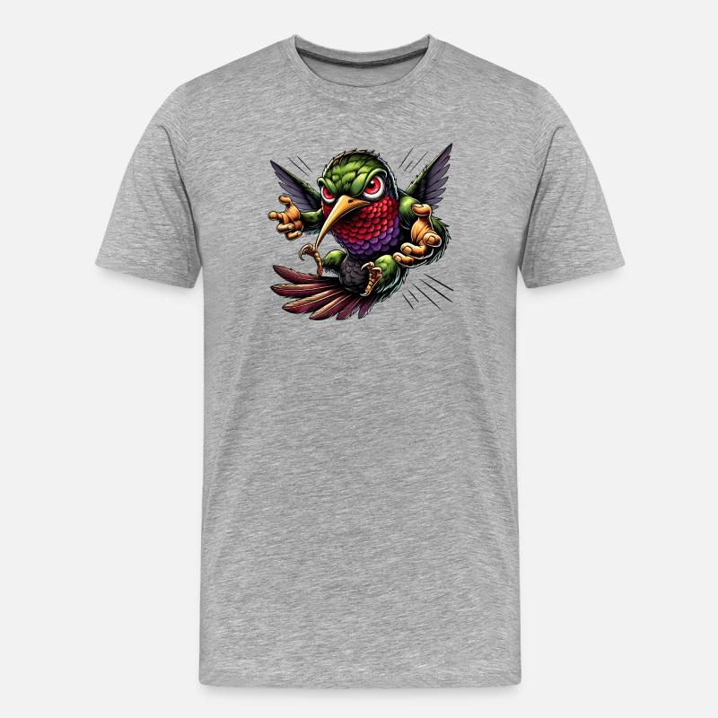 Kolibri Design - Männer Premium Bio T-Shirt - Grau meliert