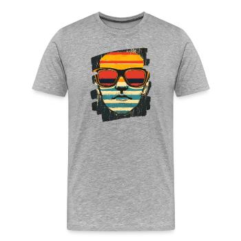 Sonnenbrille - Männer Premium Bio T-Shirt - Grau meliert - Vorne - Damien (186cm)