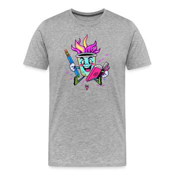 Cool Coffee Mugs - Men's Premium Organic T-Shirt - heather grey - Front - Damien (186cm)