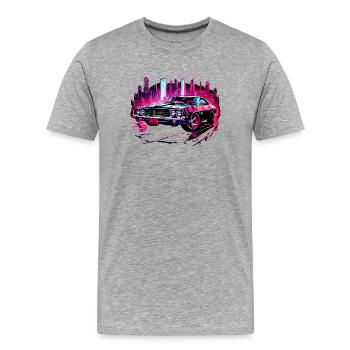 voiture03 - T-shirt bio Premium Homme - gris chiné - Devant - Damien (186cm)