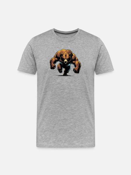 Muscle Bear - Männer Premium Bio T-Shirt - Grau meliert