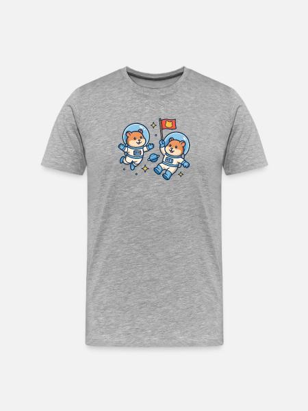 Hamsters astronauts - Men's Premium Organic T-Shirt - heather grey