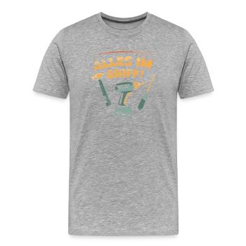 retro Handwerker und Heimwerker - Alles im Griff - Männer Premium Bio T-Shirt - Grau meliert - Vorne - Damien (186cm)