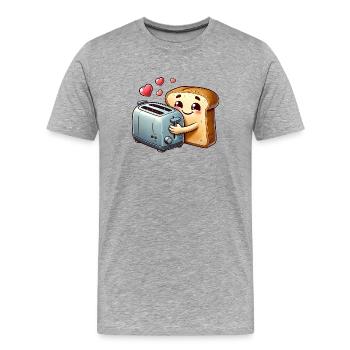 Toast Bread Loves Grille-pain - T-shirt bio Premium Homme - gris chiné - Devant - Damien (186cm)