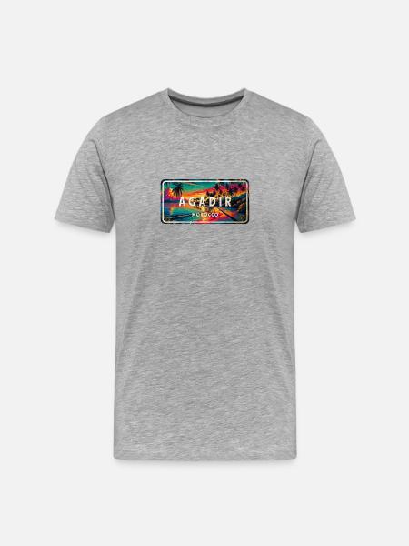 Agadir, Morocco, Sun Drift Design - Men's Premium Organic T-Shirt - heather grey