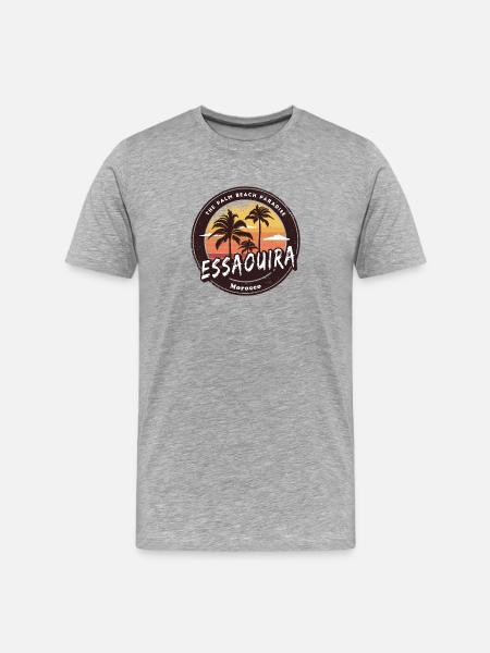 Essaouira Morocco Palm Trees Design - Men's Premium Organic T-Shirt - heather grey