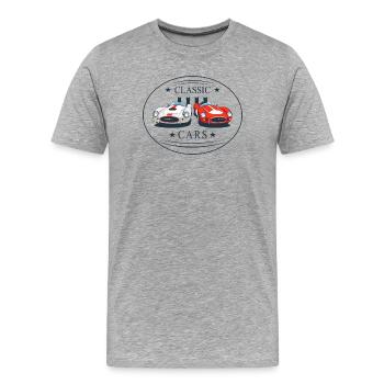 Voitures classiques - T-shirt bio Premium Homme - gris chiné - Devant - Damien (186cm)
