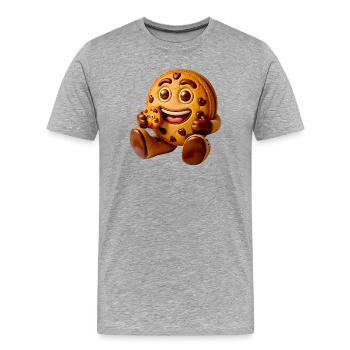 Cookie Character - Men's Premium Organic T-Shirt - heather grey - Front - Damien (186cm)
