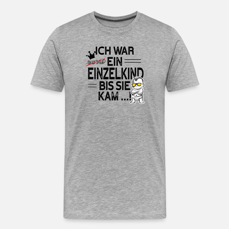 Einzelkind war gestern – Schwester kam! - Männer Premium Bio T-Shirt - Grau meliert