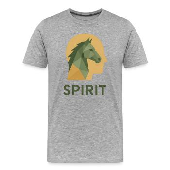Pferd – Spirit - Männer Premium Bio T-Shirt - Grau meliert - Vorne - Damien (186cm)