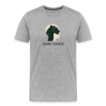Dark Grace – Kraftvolle Eleganz - Männer Premium Bio T-Shirt - Grau meliert - Vorne - Damien (186cm)