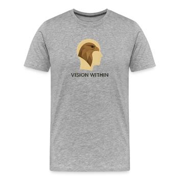Vision intérieure - T-shirt bio Premium Homme - gris chiné - Devant - Damien (186cm)