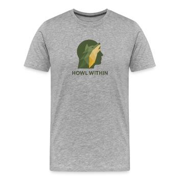 Howl Within - Men's Premium Organic T-Shirt - heather grey - Front - Damien (186cm)