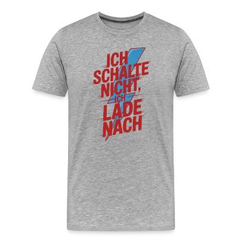 Je ne me déplace pas, je recharge - T-shirt bio Premium Homme - gris chiné - Devant - Damien (186cm)