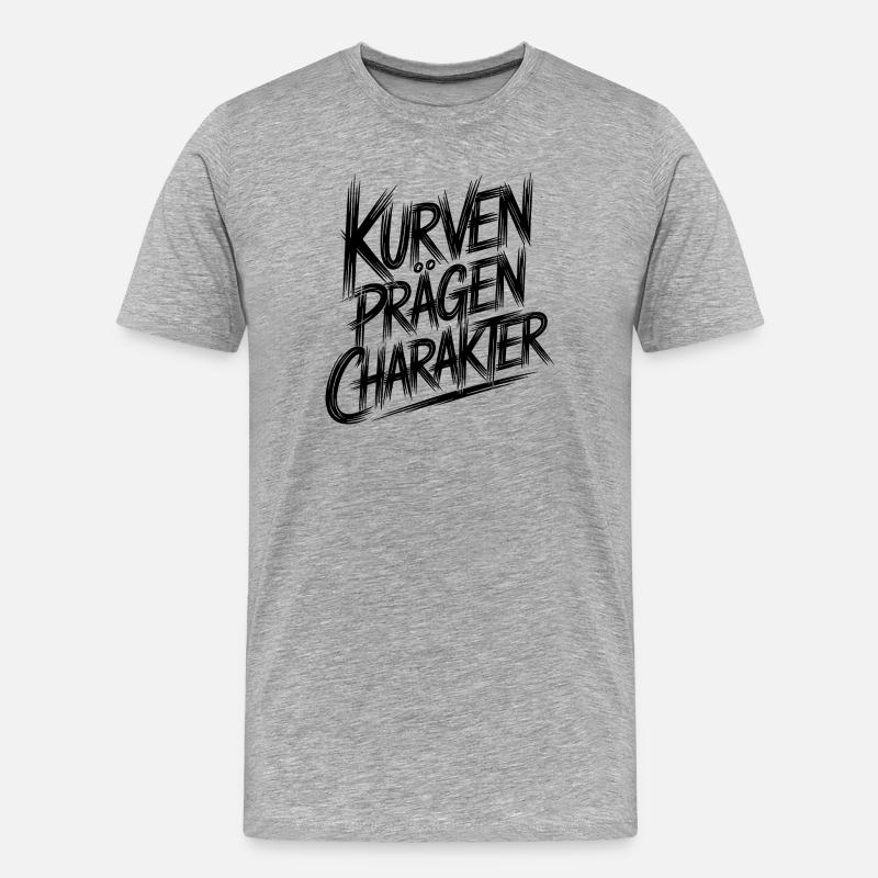 Kurven praegen Charakter - Männer Premium Bio T-Shirt - Grau meliert