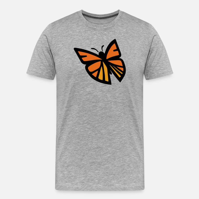Monarque papillon - T-shirt bio Premium Homme - gris chiné