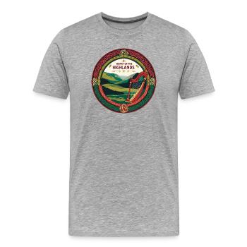 Écosse - T-shirt bio Premium Homme - gris chiné - Devant - Damien (186cm)