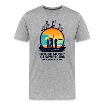 Croatie House Music - T-shirt bio Premium Homme - gris chiné - Devant - Damien (186cm)