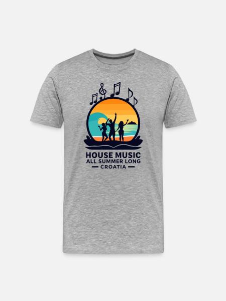 Croatia House Music - Men's Premium Organic T-Shirt - heather grey